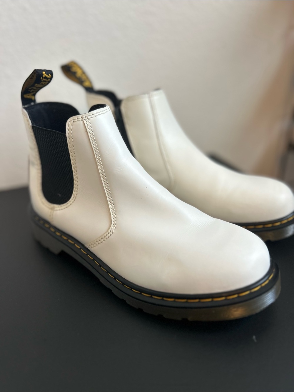 Dr. Martens White Chelsea Boots Size 7